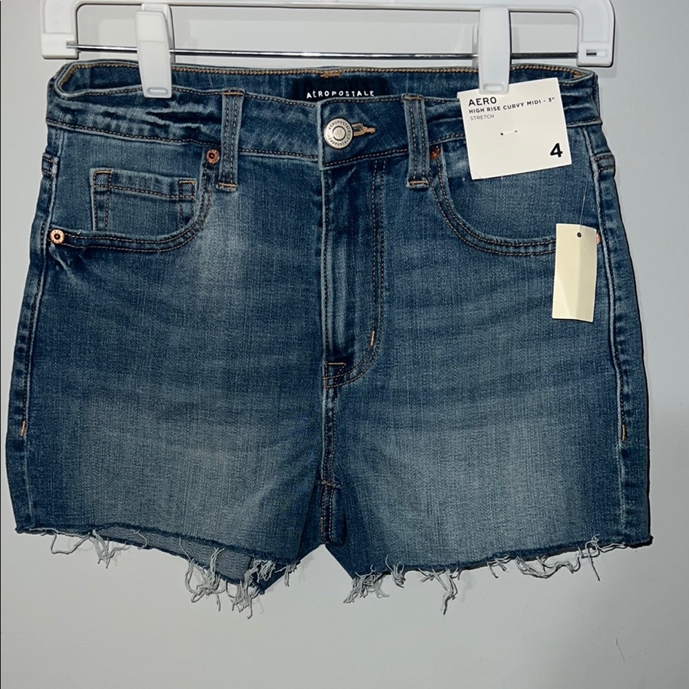 Aeropostale High Rise Curvy Midi Jean shorts